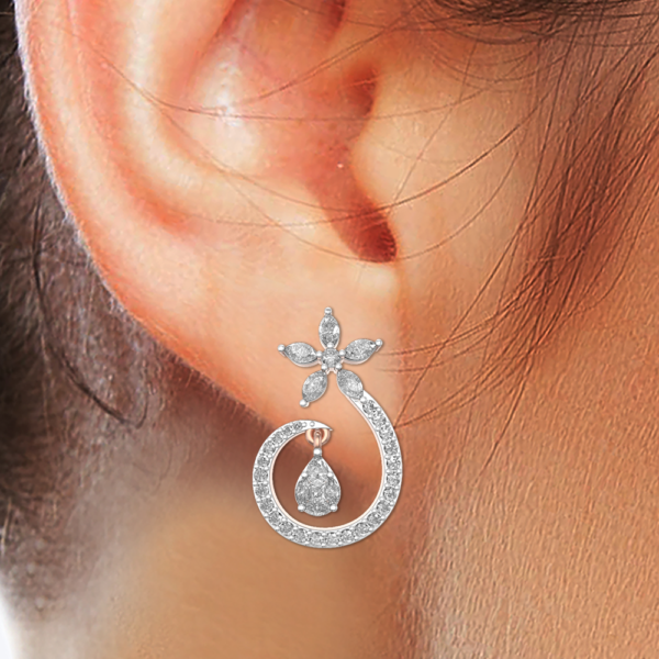 Human wearing the Heavenly Diamond Earrings