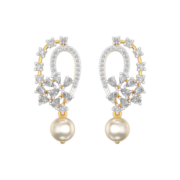 View of the Heavenly Sparkles Diamond Earrings in close up