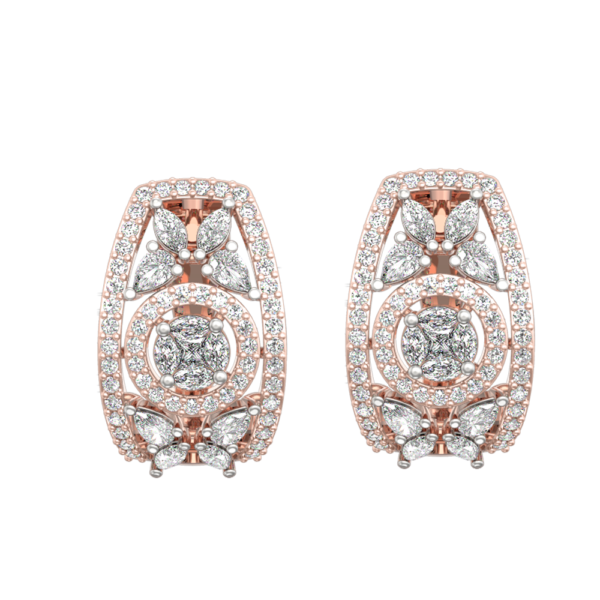 View of the Impressive Radiance Diamond Earrings in close up