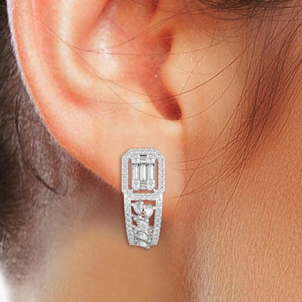 Human wearing the Infinite Desires Diamond Stud Earrings