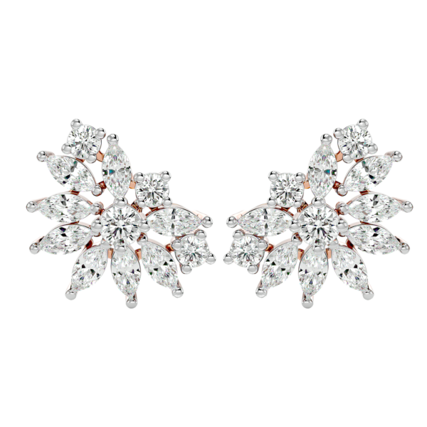 View of the Irresistible Inclinations Diamond Earrings in close up