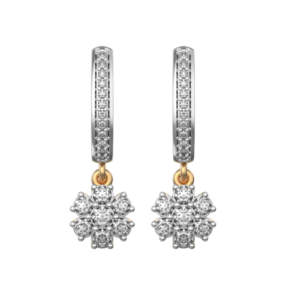 View of the Jovial Jasmine Diamond Earrings in close up