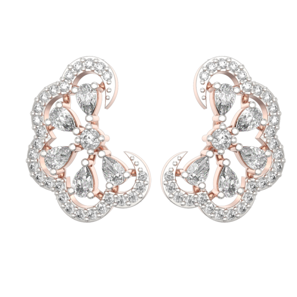 Joyous Blossoms Diamond Earrings made from VVS EF diamond quality with 1.01 carat diamonds