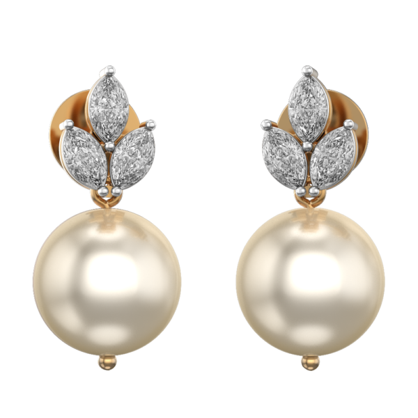 VVS EF Grade Luciana Gold Diamond Earrings with 0.66 carat diamonds