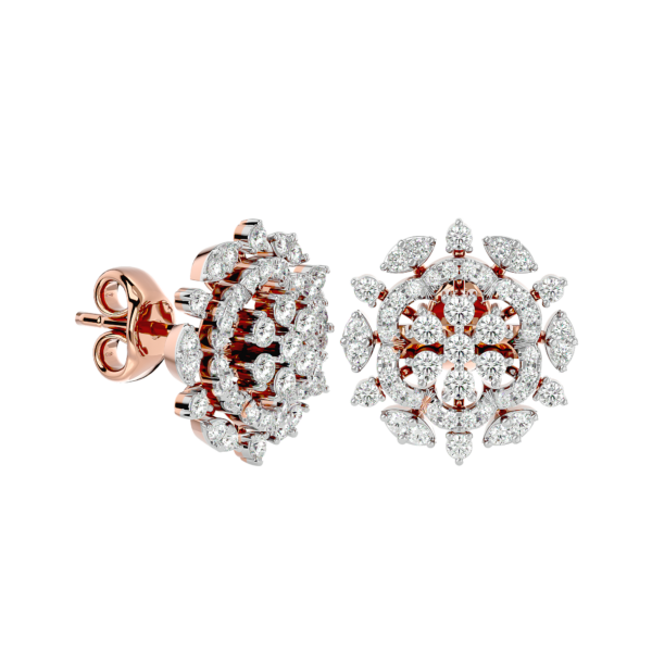 Luxurious Empress Diamond Stud Earrings In Yellow Gold For Women made from VVS EF diamond quality with 0.94 carat diamonds