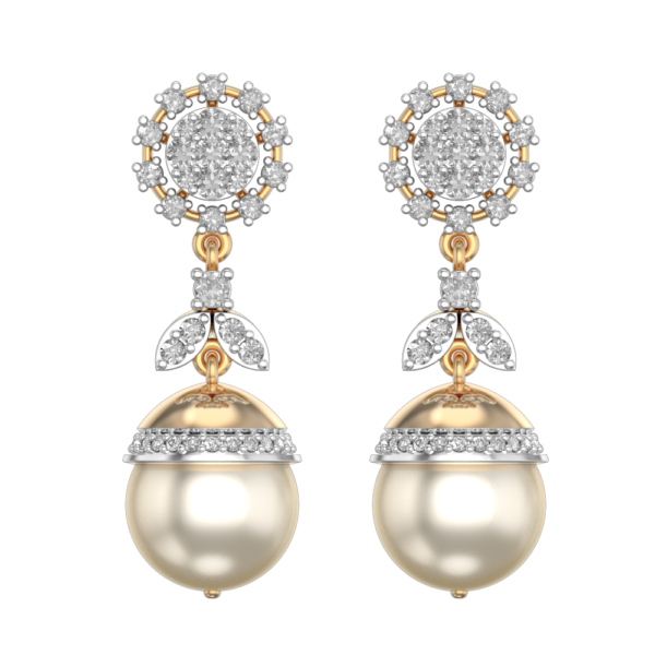 View of the Marvelous Melon Diamond Earrings in close up