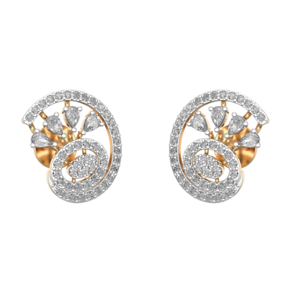 Mesmerizing Spiral Shaped Diamond Earrings made from VVS EF diamond quality with 1.14 carat diamonds
