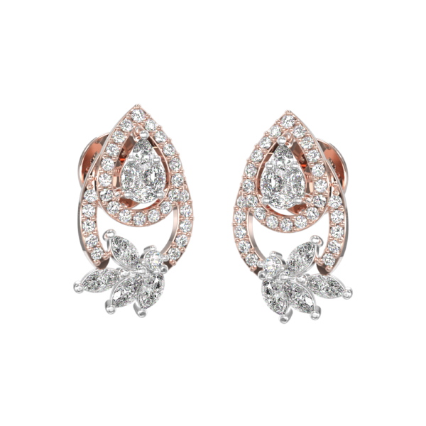 Ornate Ooze Diamond Earrings made from VVS EF diamond quality with 0.94 carat diamonds