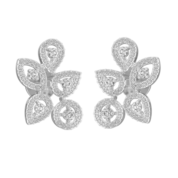 Ornate Tinsel Diamond Earrings made from VVS EF diamond quality with 0.91 carat diamonds