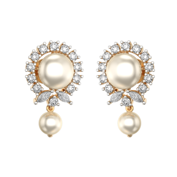 VVS EF Grade Paradisiacal Pearls Diamond Earrings with 1.4 carat diamonds