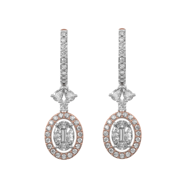View of the Phenomenal Stunner Diamond Earrings in close up