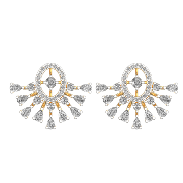View of the Pretty Damsel Diamond Earrings in close up