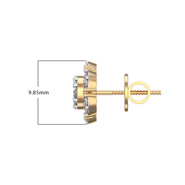 An additional view of the Pretty Possession Diamond Stud Earrings In Yellow Gold For Women