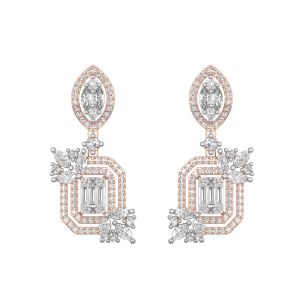 View of the Queenly Ardor Diamond Earrings in close up