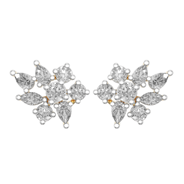 View of the Radiance Encompassed Diamond Earrings in close up