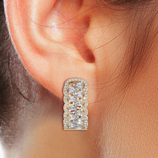 Human wearing the Randiose Effulgence Diamond Earrings