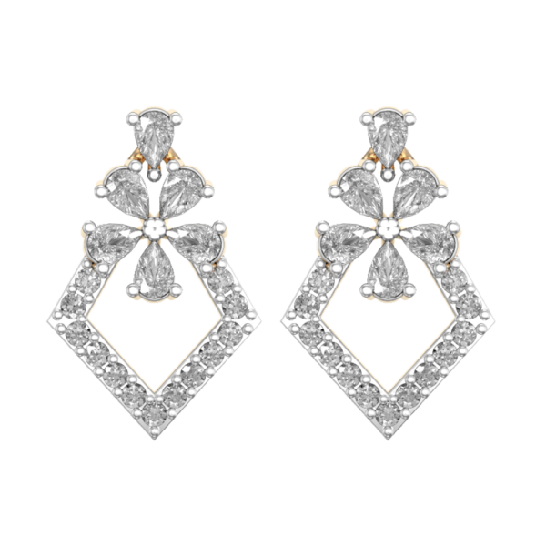 View of the Ravishing Diamond Earrings in close up
