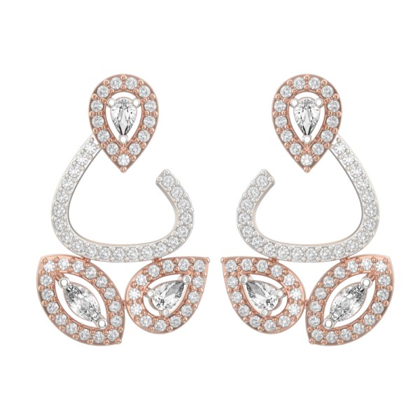 View of the Ravishing Rhea Diamond Earrings in close up
