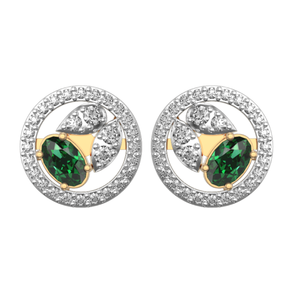 View of the Seed of Life Diamond Earrings in close up