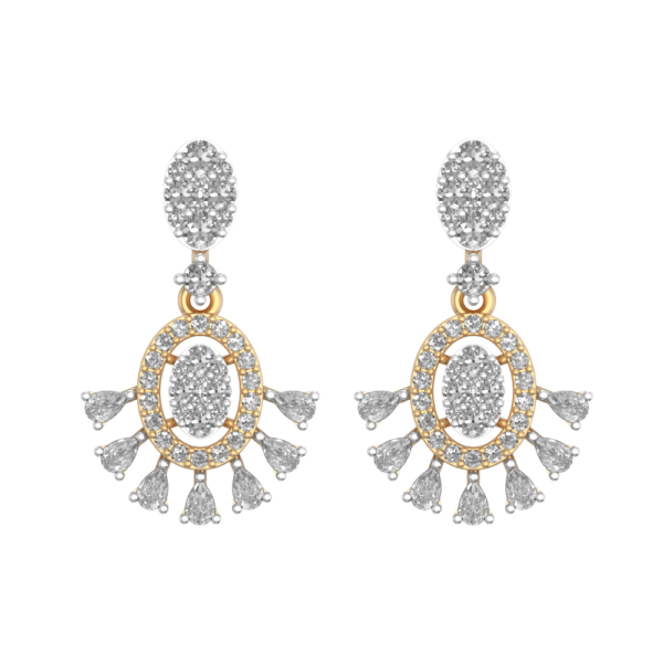 View of the Sensational Dailywear Diamond Earrings in close up