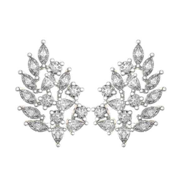 View of the Shimmers Of Paradise Diamond Earrings in close up