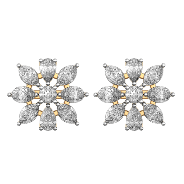 View of the Sparkling Silvermist Diamond Earrings in close up