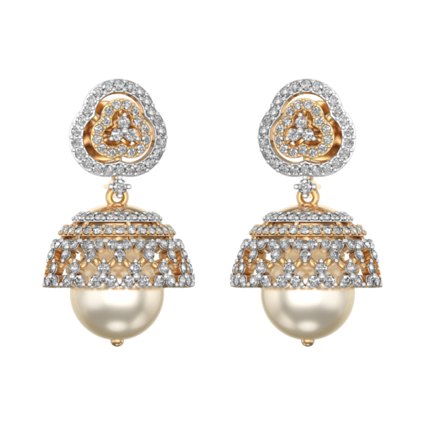 Splendiferous Desires Diamond Jhumka Earrings made from VVS EF diamond quality with 1.56 carat diamonds