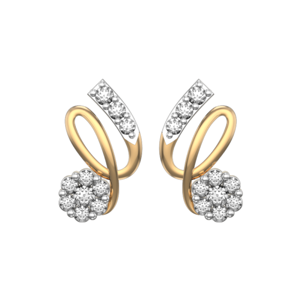 View of the Squiggle Souzanna Diamond Earrings in close up