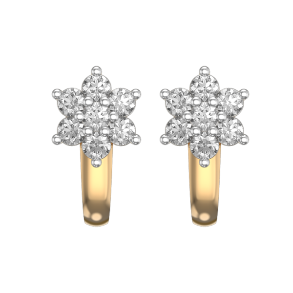 View of the Starry Bloom Diamond Earrings in close up