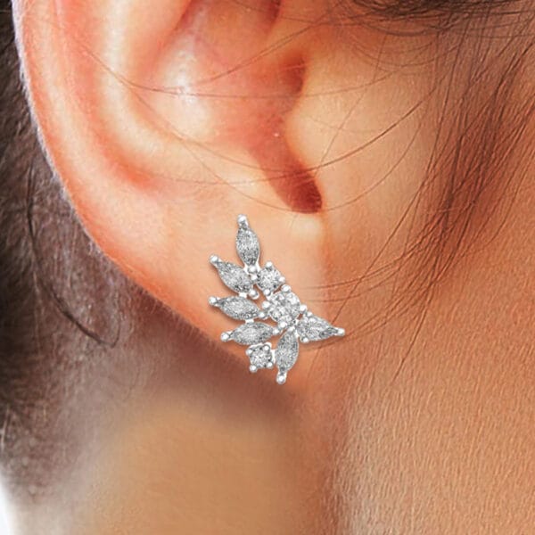 Human wearing the Striking Sparkles Diamond Earrings