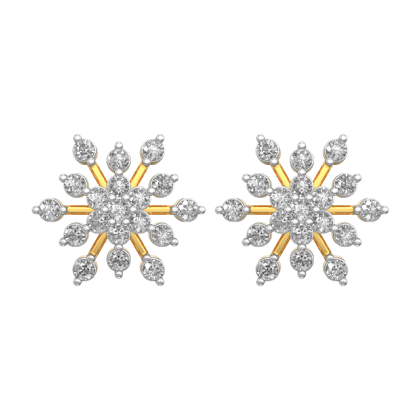 View of the Stupendous Snowflake Diamond Earrings in close up