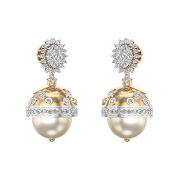 Sweet Surrender Diamond Jhumka Earrings made from VVS EF diamond quality with 0.91 carat diamonds