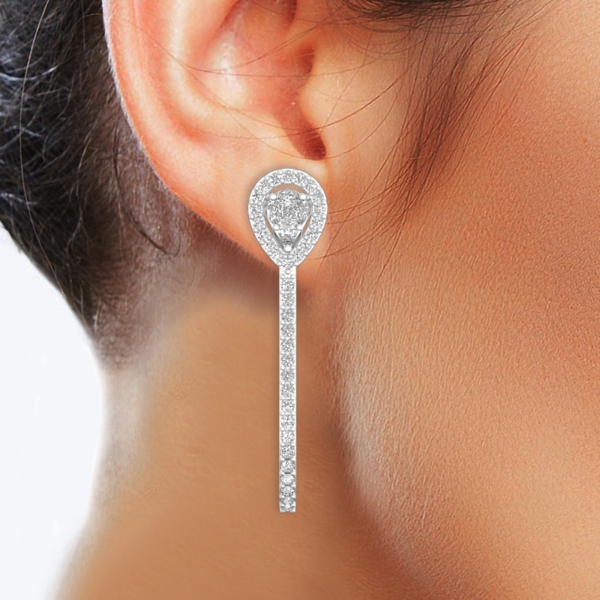 Human wearing the Timeless Fascinations Diamond Earrings