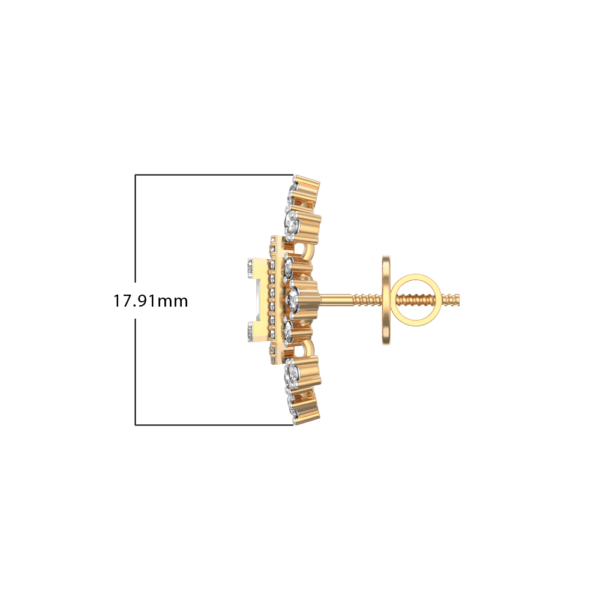 An additional view of the Traditional Daily Dazzle Studs In Yellow Gold For Women