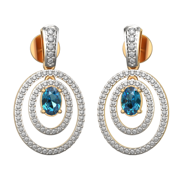 VVS EF Grade Treasured Azure Diamond Earrings with 1.03 carat diamonds