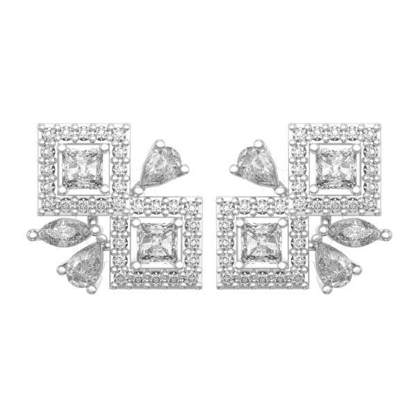 View of the Voguish Diva Diamond Earrings in close up