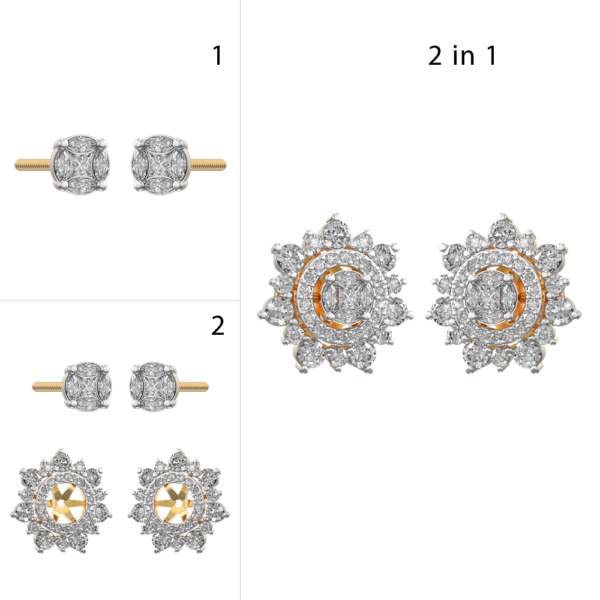 A pair of winsome whorl diamond earrings.