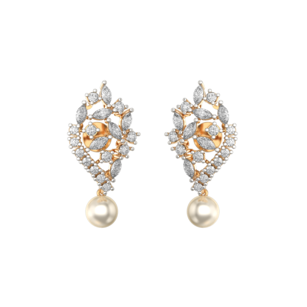 The wondrous glimmer diamond earrings with pearls.
