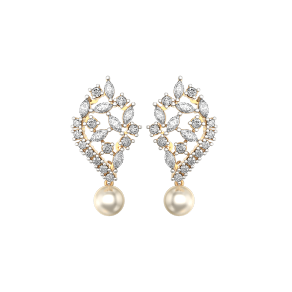 View of the Wondrous Glimmer Diamond Earrings in close up