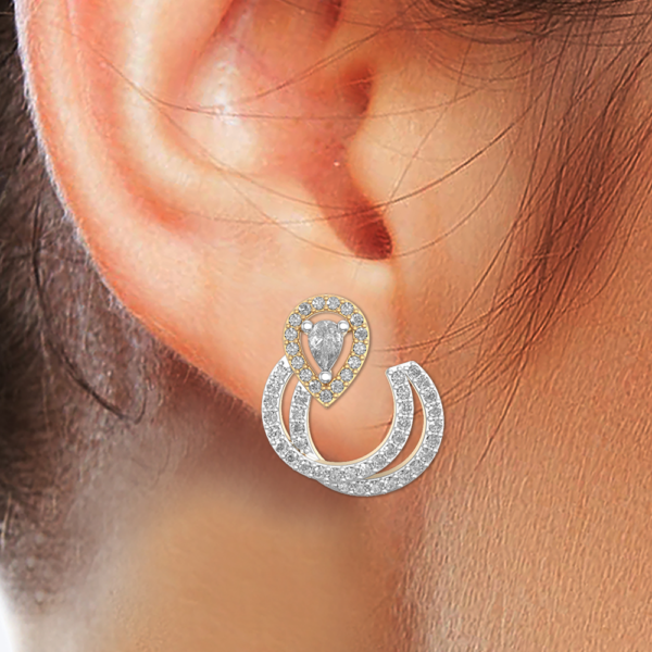 Human wearing the 0.10 ct Glorious Daily Dazzle Diamond Earrings