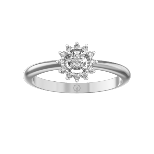 View of the 0.15 Octavia Solitaire Diamond Engagement Ring in close up