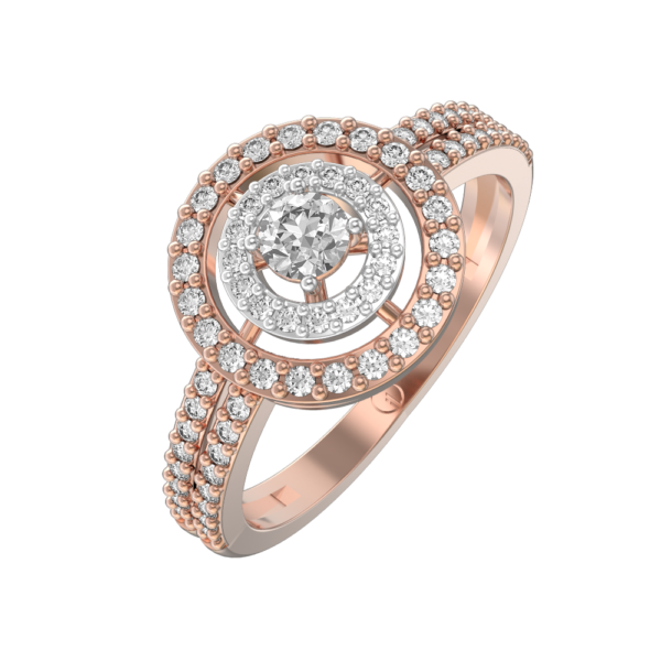 0.15 ct Concentric Passion Solitaire Diamond Engagement Ring made from VVS EF diamond quality with 0.52 carat diamonds