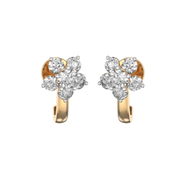 0.15 ct Fetching Florals Solitaire Diamond Earrings made from VVS EF diamond quality with 1.7 carat diamonds