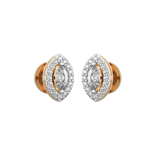0.15 ct Marquise Solitaire Diamond Earrings made from VVS EF diamond quality with 0.48 carat diamonds