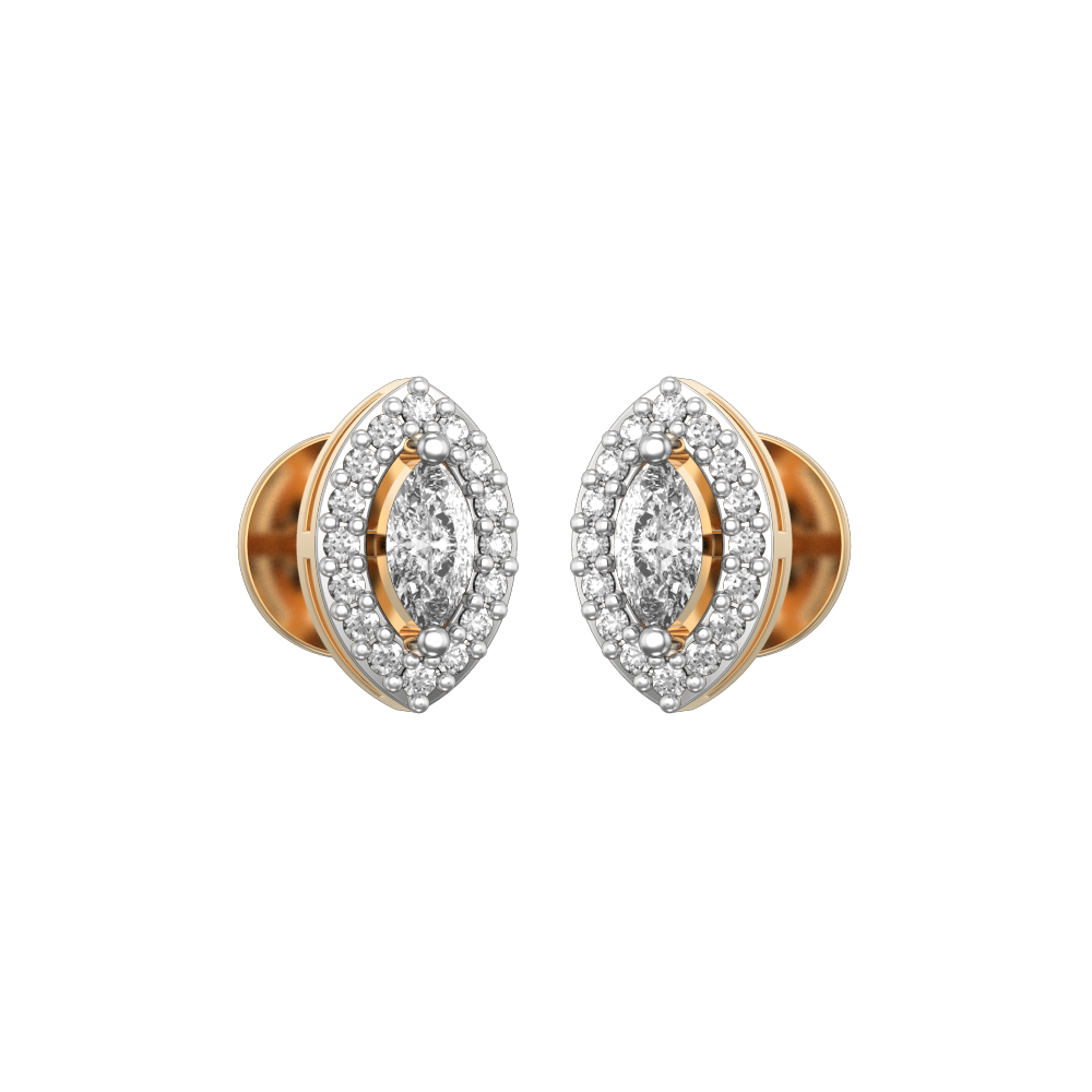 0.15 Ct Marquise Solitaire Diamond Earrings