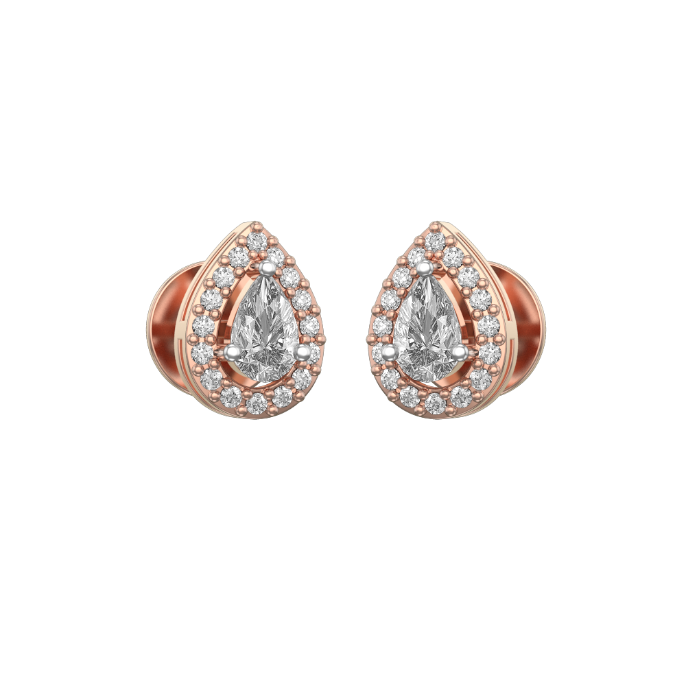 0.15 ct Pear Solitaire Diamond Earrings made from VVS EF diamond quality with 0.54 carat diamonds