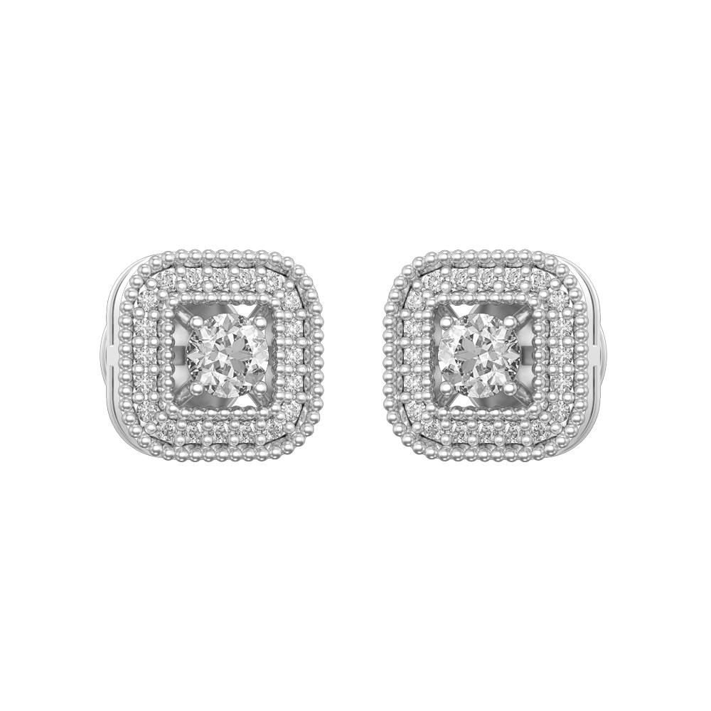 0.15 ct Quadralite Solitaire Diamond Earrings made from VVS EF diamond quality with 0.44 carat diamonds