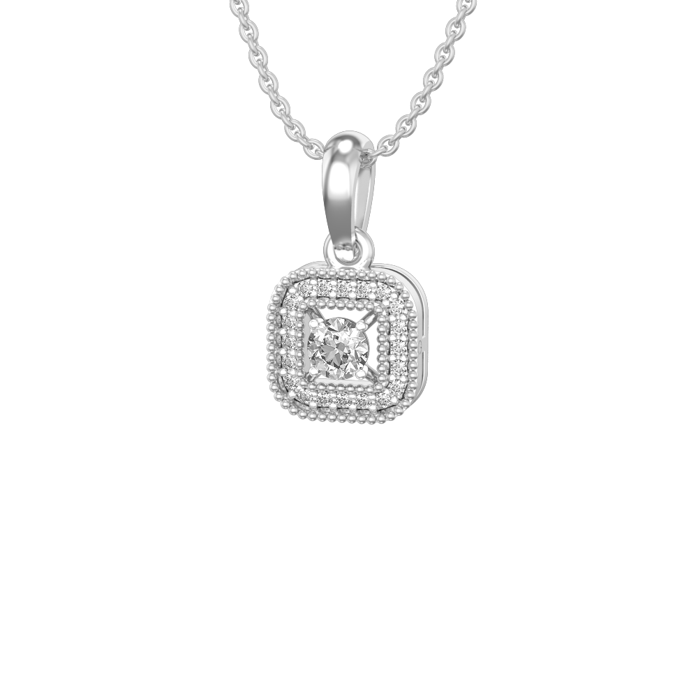 0.15 ct Quadralite Solitaire Diamond Pendant made from VVS EF diamond quality with 0.22 carat diamonds