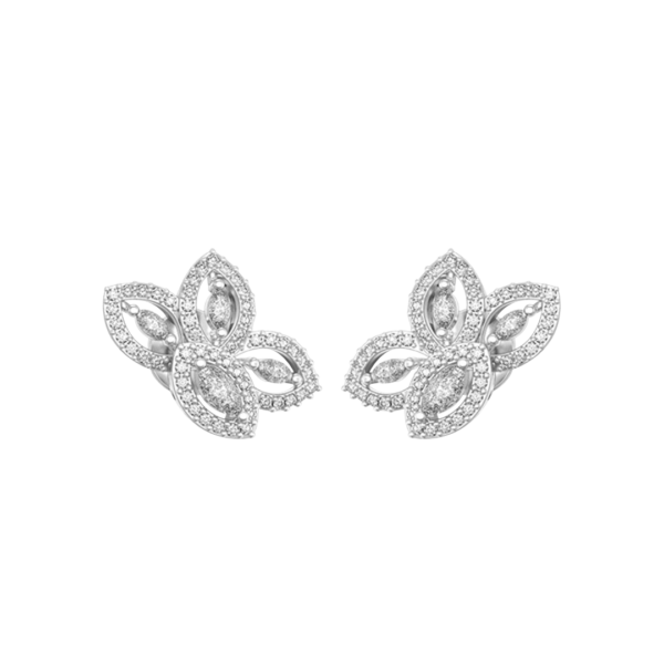 0.15 Ct Benevolent Blossoms Studs Earrings In White Gold For Women(Halo) made from VVS EF diamond quality with 1.18 carat diamonds