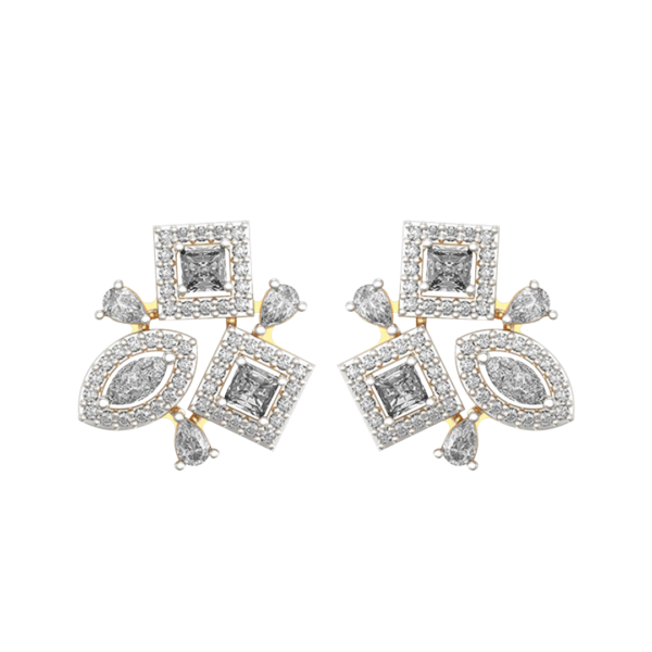 View of the 0.15 Ct Divine Delight Solitaire Diamond Earrings in close up